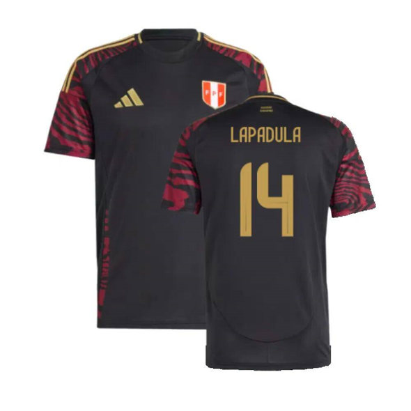 Men's FPF Peru #14 Lapadula 2024-25 Black Away Soccer Jersey